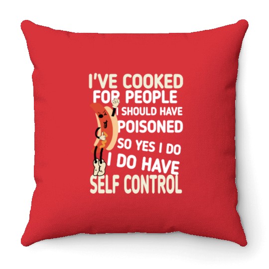 Cooking quotes humorous Throw Pillows
