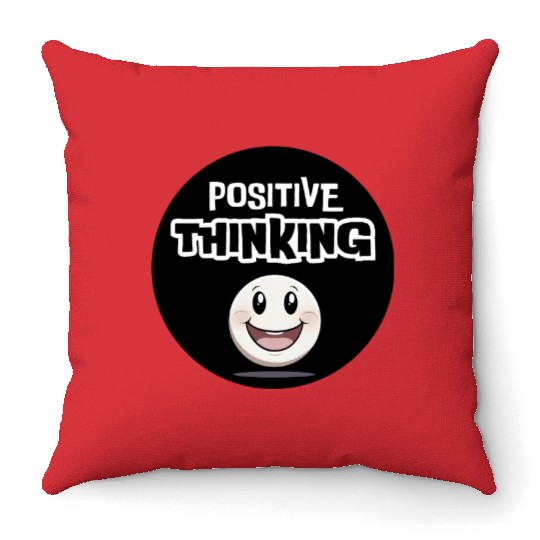 Smiling Character Positive Thinking Design Throw Pillows