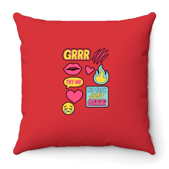 Sticker Grrr – TikTok Baddie Pack Throw Pillows