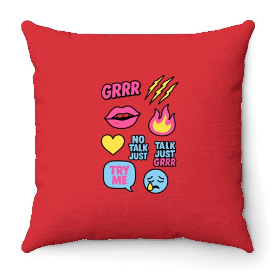 Sticker Grrr – TikTok Baddie Pack Throw Pillows