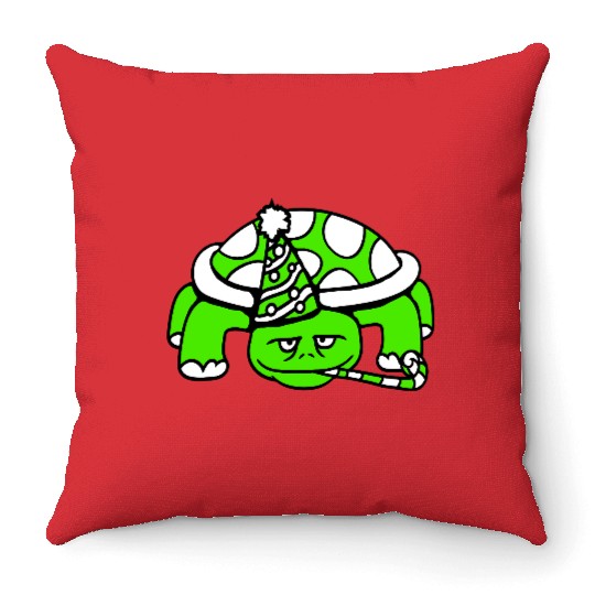 Turtle birthday party hat years old celebrating Throw Pillows
