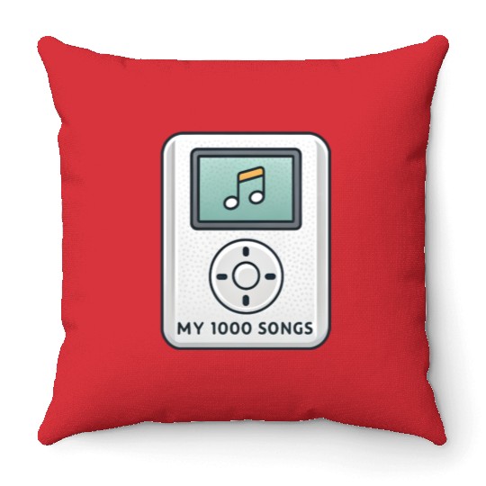 My 1000 Songs MP3 Player Retro 2000s Y2K Throw Pillows