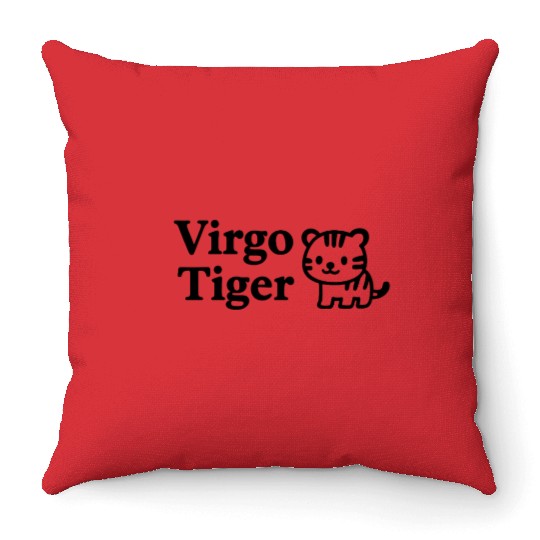 Virgo Tiger Throw Pillows