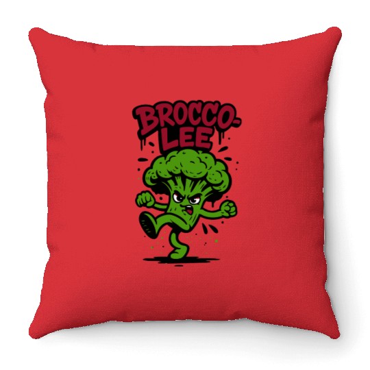 Brocco Lee – Funny Broccoli Karate Throw Pillows