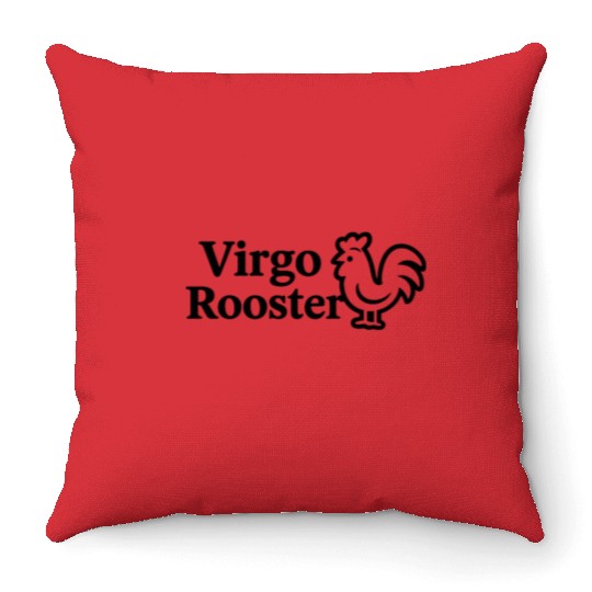 Virgo Rooster Throw Pillows