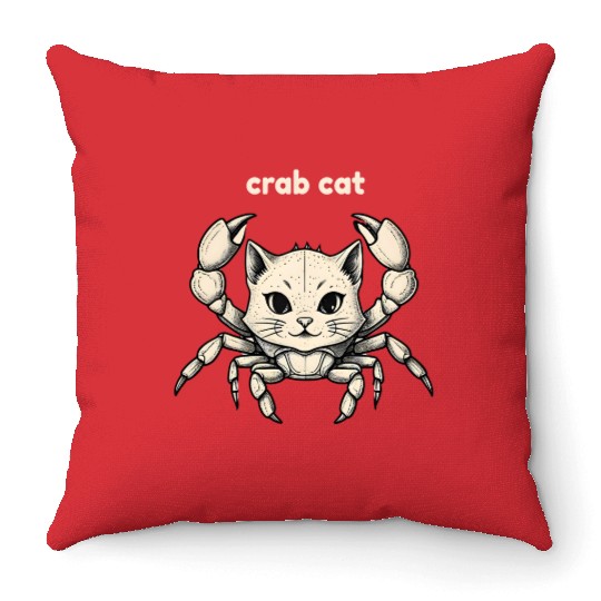 Funny Crab Cat Hybrid Throw Pillows – Hilarious Animal