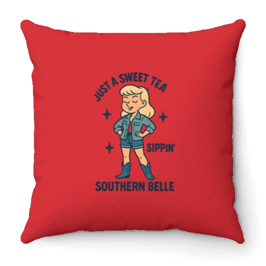 Sweet Tea Southern Belle Throw Pillows