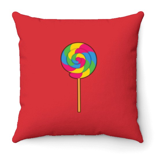 Lollipop Rainbow Sucker Candy Halloween Costume Throw Pillows