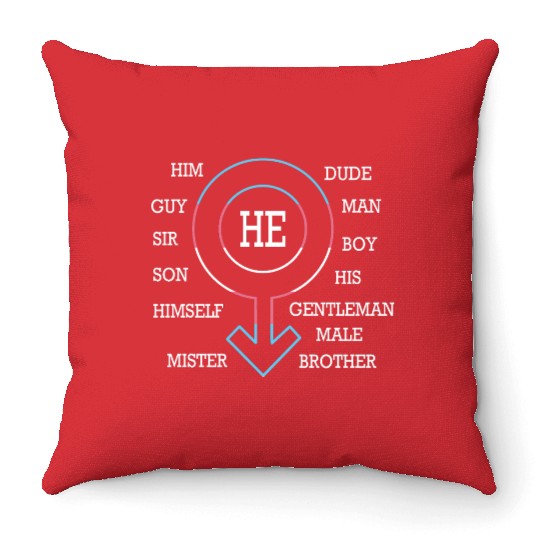 Gender Neutral Pride Month Gender Pronouns Throw Pillows