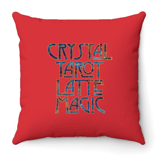 Crystal Tarot Latte Magic-Coffee Coven Collective Throw Pillows