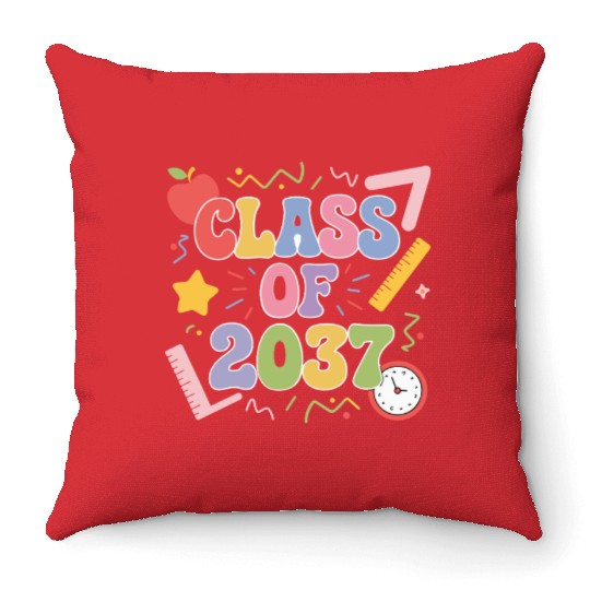 Class of 2037 Grow With Me, Funny back to school Throw Pillows