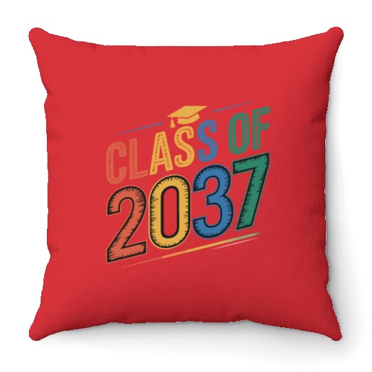 Class of 2037 Grow With Me, Funny back to school Throw Pillows