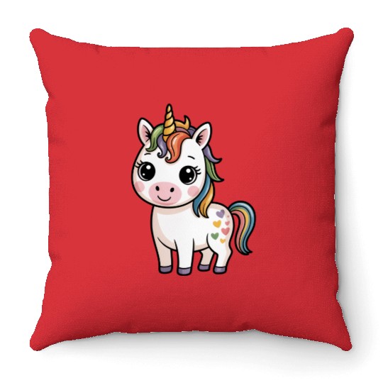Believe in Magic – Cute Rainbow Unicorn Fantasy Throw Pillows