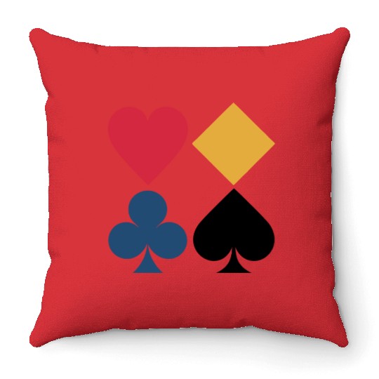Classic Card Suits Throw Pillows