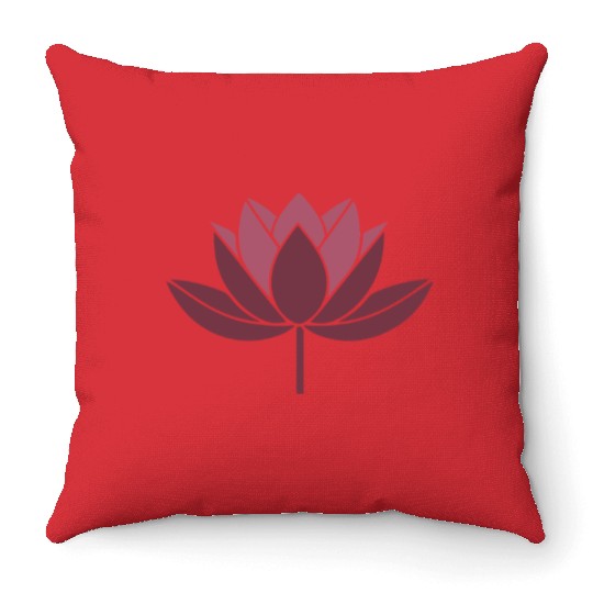 minimalist Lotus Throw Pillows