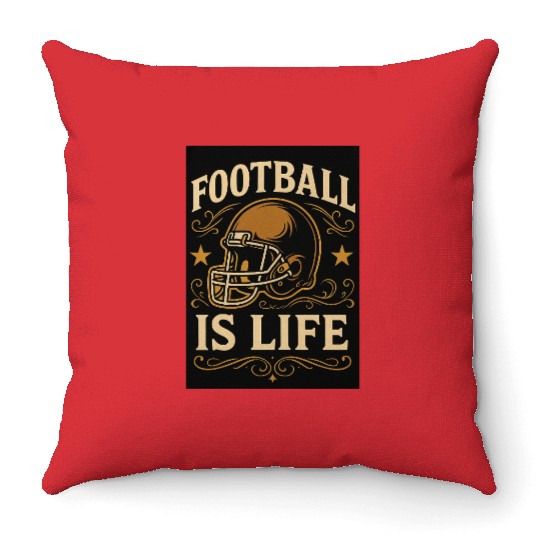 football is life Throw Pillows