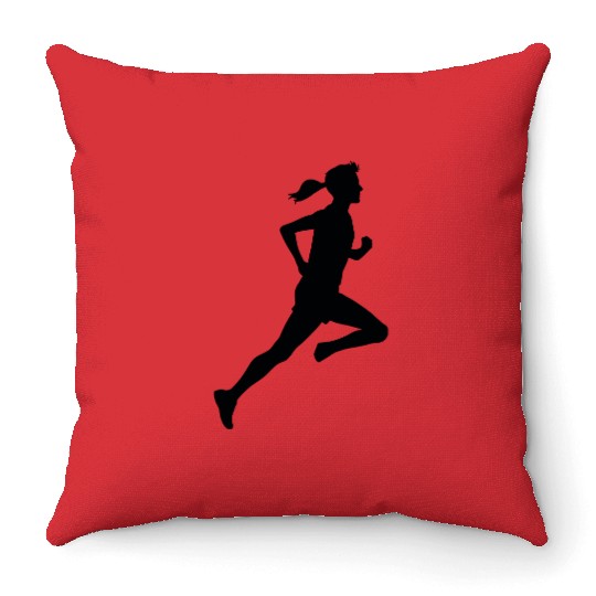 Sprinter Silhouette Throw Pillows
