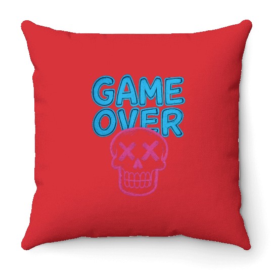 GAME OVER GLOW Throw Pillows