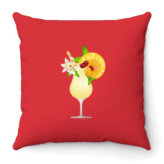 Summery cocktail decorated with fruit Throw Pillows
