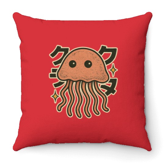 Kawaii Jellyfish Japanese Throw Pillows
