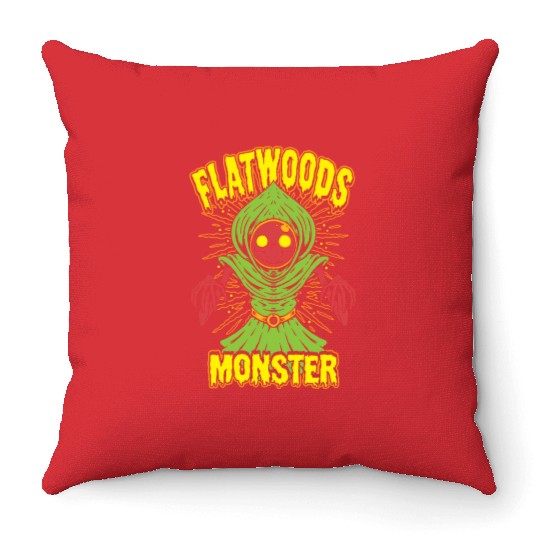 Flatwoods Monster Cryptid Terror Throw Pillows
