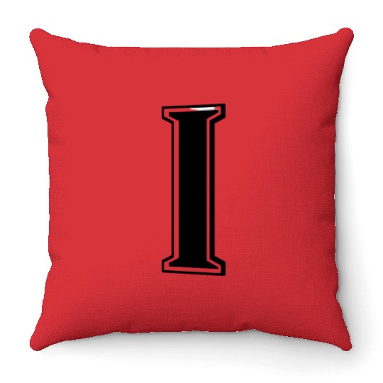 Elegant Monogram Letter I Design Throw Pillows