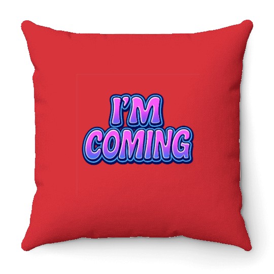 Neon Retro Futuristic Typography Design Throw Pillows