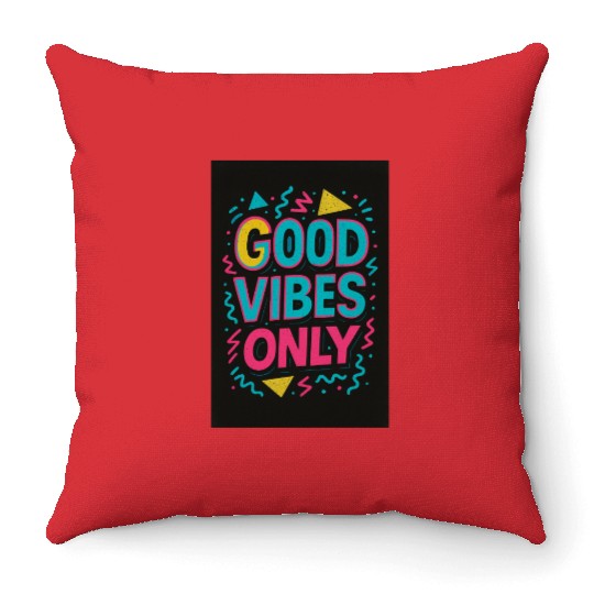 Positive Energy – Retro 90s Neon Throw Pillows
