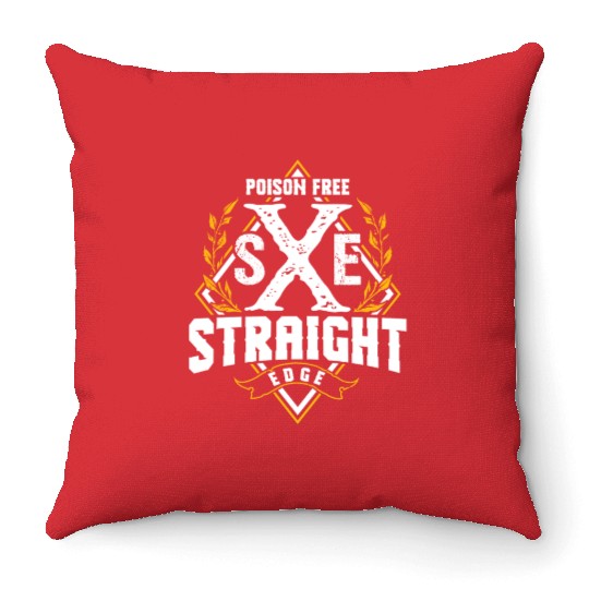 Straight Edge Vegan, Against Drugs, Punk Throw Pillows