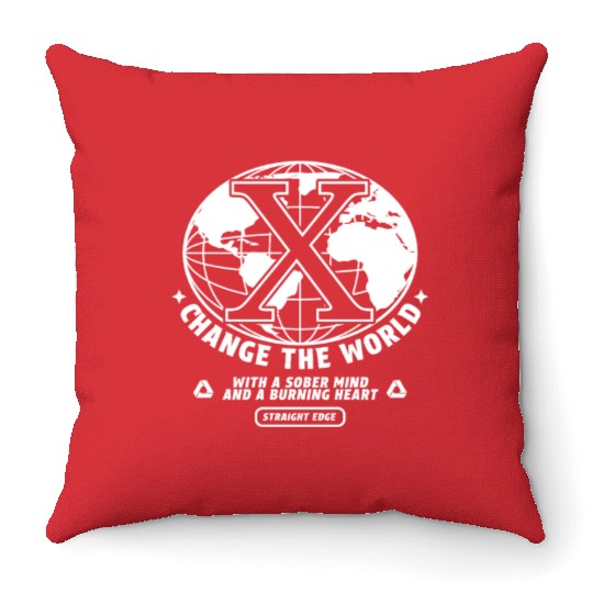 Straight Edge Vegan, Against Drugs, Punk Throw Pillows