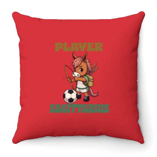 Soccer Player Sagittarius Zodiac Sign Soccer Throw Pillows