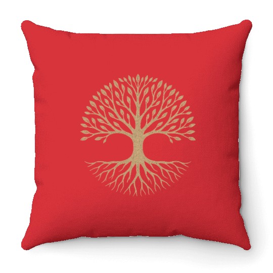 Elegant Tree of Life Symbol Design Throw Pillows