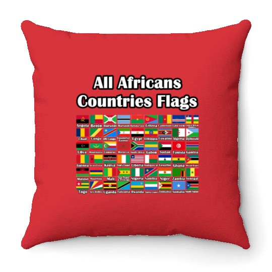 All Africans Countries Flags Throw Pillows