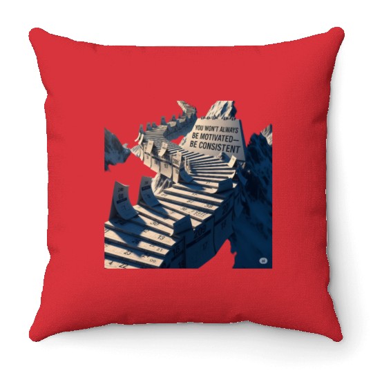 "You Won’t Always Be Motivated—Be Consistent" Throw Pillows