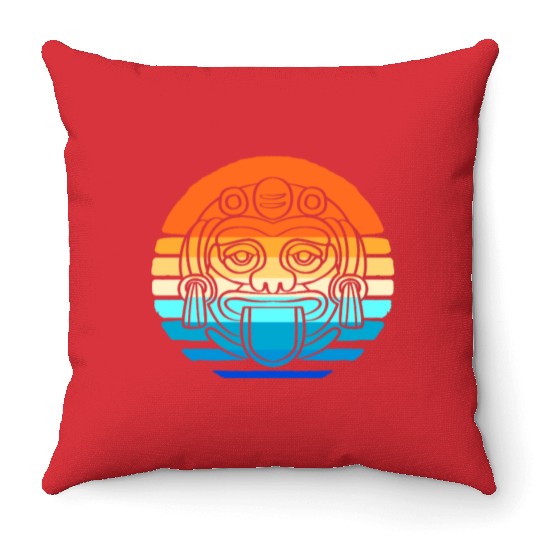 Mayan And Aztec Symbols Indigenous Tribe Throw Pillows