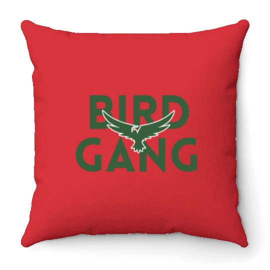 Bird Gang Bold Logo Design Throw Pillows