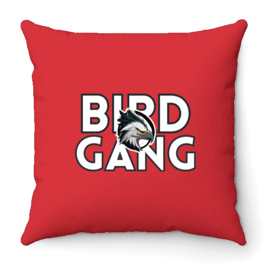 Eagle Head Bird Gang Logo Design Throw Pillows