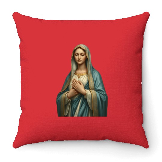 Madonna and Child Divine Embrace Throw Pillows