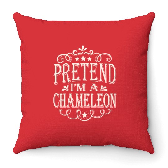Pretend im a Chameleon Lazy Halloween Costume Throw Pillows