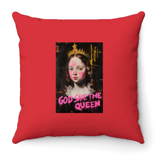 God Save the Queen Throw Pillows
