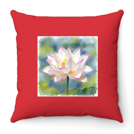 Serene Water Lily Floral Print Throw Pillows