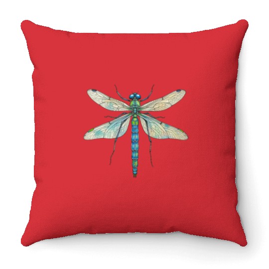 Dragonfly design insect art entomology I love bugs Throw Pillows