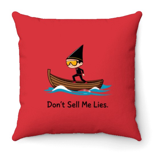 Pacu Jalur boat kid Throw Pillows