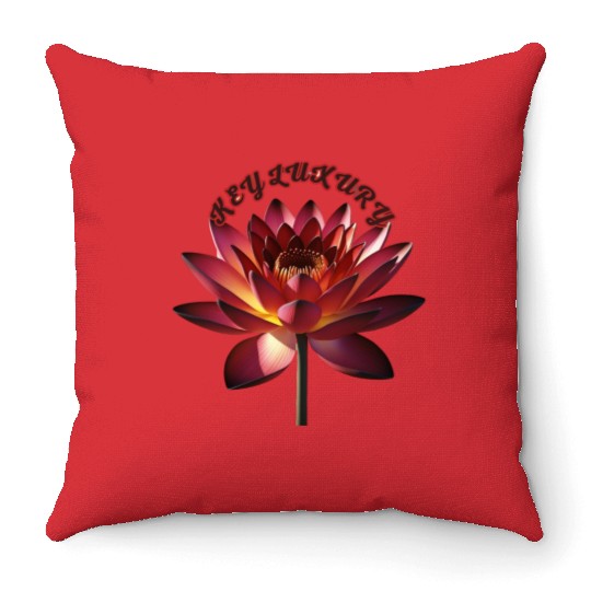Ketel Luxury Lotus Floral Design Throw Pillows