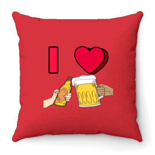I LOVE BEER #1 Throw Pillows