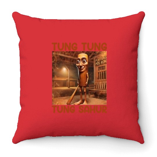 ung Tung Tung Sahur – Viral Sahur Meme Throw Pillows