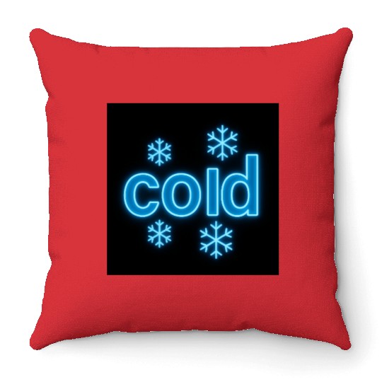 Neon Snowflake Winter Lighting Throw Pillows