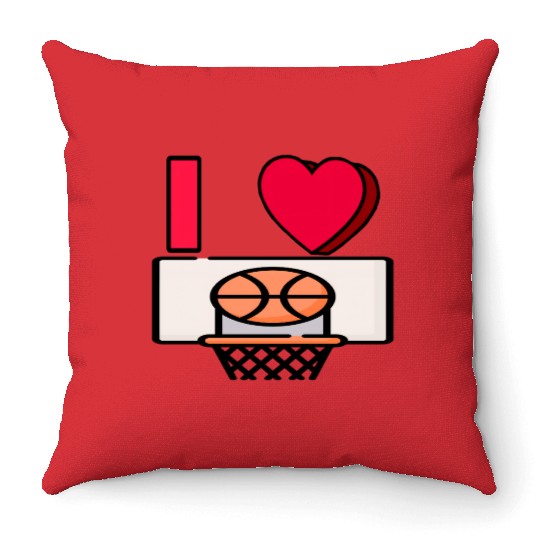 I LOVE BASKETBALL #2 Throw Pillows