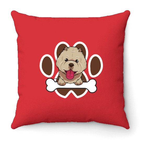Playful Dog Skull Design for Pets Throw Pillows