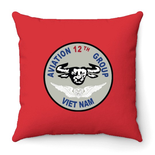 Army 12th Aviation Group Vietnam SSI wo T Throw Pillows